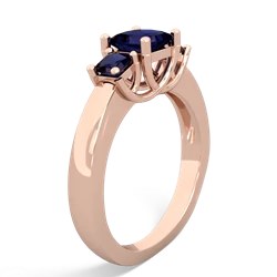 Sapphire Three Stone Trellis 14K Rose Gold ring R4015