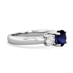Thumbnail for Sapphire Three Stone Trellis 14K White Gold ring R4018 - hand 1 view