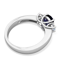 Thumbnail for Sapphire Three Stone Trellis 14K White Gold ring R4018 - front view