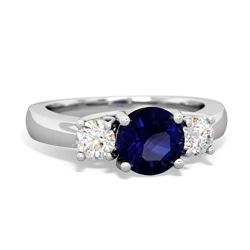 Thumbnail for Sapphire Three Stone Trellis 14K White Gold ring R4018 - top view