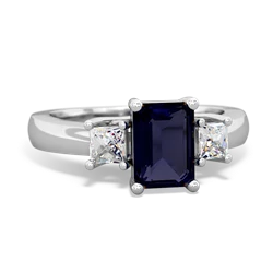Thumbnail for Sapphire Three Stone Trellis 14K White Gold ring R4021 - top view