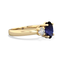 Thumbnail for Sapphire Three Stone Trellis 14K Yellow Gold ring R4024 - hand 1 view