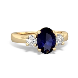 Sapphire Three Stone Trellis 14K Yellow Gold ring R4024