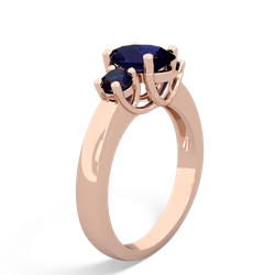 Sapphire Three Stone Oval Trellis 14K Rose Gold ring R4024