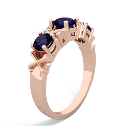 Sapphire Hugs And Kisses 14K Rose Gold ring R5016