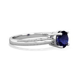 Sapphire Milgrain Filigree 14K White Gold ring R5090
