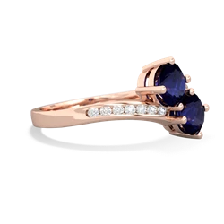 Sapphire Channel Set Two Stone 14K Rose Gold ring R5303