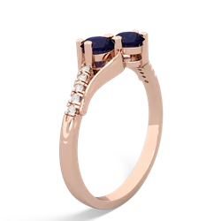 Sapphire Infinity Pave Two Stone 14K Rose Gold ring R5285