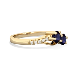 Sapphire Infinity Pave Two Stone 14K Yellow Gold ring R5285