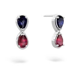 Sapphire Infinity 14K White Gold earrings E5050