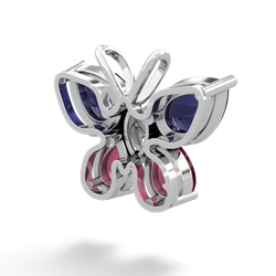 Sapphire Butterfly 14K White Gold pendant P2215