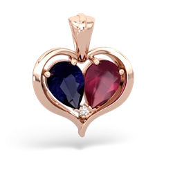 Sapphire Two Become One 14K Rose Gold pendant P5330