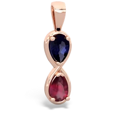 Sapphire Infinity 14K Rose Gold pendant P5050