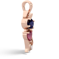 Sapphire Kitten 14K Rose Gold pendant P5780