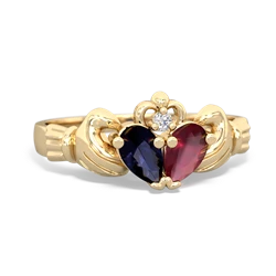 Sapphire 'Our Heart' Claddagh 14K Yellow Gold ring R2388