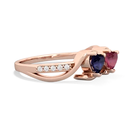 Sapphire Side By Side 14K Rose Gold ring R3090