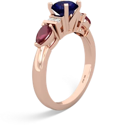 Sapphire 6Mm Round Eternal Embrace Engagement 14K Rose Gold ring R2005