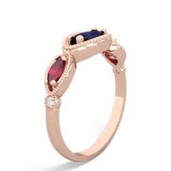 Sapphire Milgrain Marquise 14K Rose Gold ring R5700