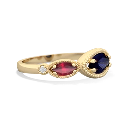 Sapphire Milgrain Marquise 14K Yellow Gold ring R5700