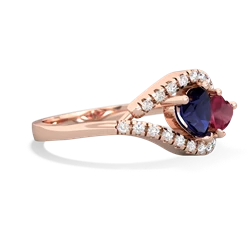 Sapphire Mother And Child 14K Rose Gold ring R3010