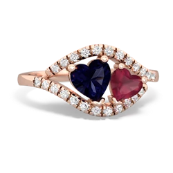 Sapphire Mother And Child 14K Rose Gold ring R3010