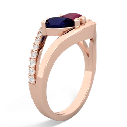 Sapphire Nestled Heart Keepsake 14K Rose Gold ring R5650