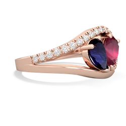 Sapphire Nestled Heart Keepsake 14K Rose Gold ring R5650