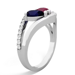 Sapphire Nestled Heart Keepsake 14K White Gold ring R5650