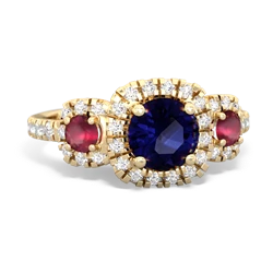 Sapphire Regal Halo 14K Yellow Gold ring R5350