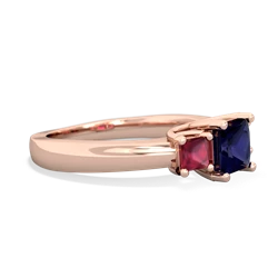 Sapphire Three Stone Trellis 14K Rose Gold ring R4015