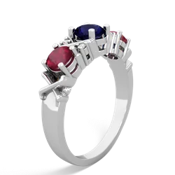 Sapphire Hugs And Kisses 14K White Gold ring R5016