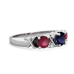 Sapphire Hugs And Kisses 14K White Gold ring R5016