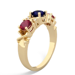 Sapphire Hugs And Kisses 14K Yellow Gold ring R5016