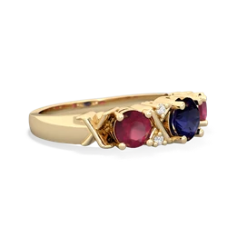 Sapphire Hugs And Kisses 14K Yellow Gold ring R5016