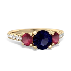 Sapphire Pave Trellis 14K Yellow Gold ring R5500