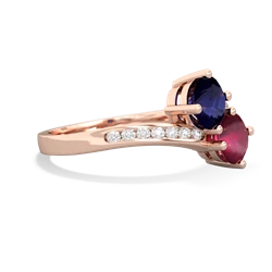 Sapphire Channel Set Two Stone 14K Rose Gold ring R5303