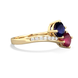 Sapphire Channel Set Two Stone 14K Yellow Gold ring R5303