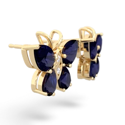 Sapphire Butterfly 14K Yellow Gold earrings E2215