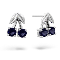 Sapphire Sweet Cherries 14K White Gold earrings E7001