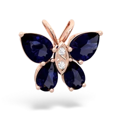 Sapphire Butterfly 14K Rose Gold pendant P2215