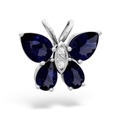 Sapphire Butterfly 14K White Gold pendant P2215