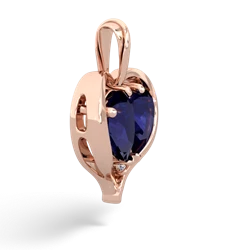 Sapphire Two Become One 14K Rose Gold pendant P5330