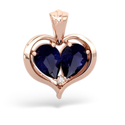 Sapphire Two Become One 14K Rose Gold pendant P5330