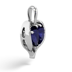 Sapphire Two Become One 14K White Gold pendant P5330