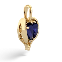 Sapphire Two Become One 14K Yellow Gold pendant P5330