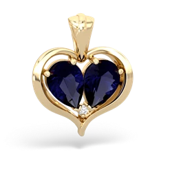 Sapphire Two Become One 14K Yellow Gold pendant P5330