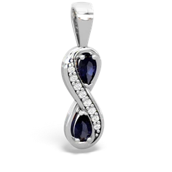 Sapphire Diamond Infinity 14K White Gold pendant P5390