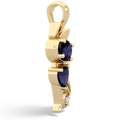 Sapphire Kitten 14K Yellow Gold pendant P5780