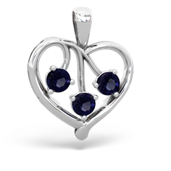 Lab Emerald Glowing Heart 14K White Gold pendant P2233