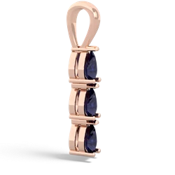 Lab Sapphire Dew Drops 14K Rose Gold pendant P2251